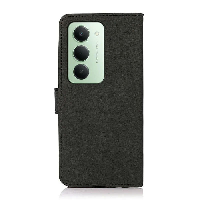 KHAZNEH Für Xiaomi Redmi 15 5G (Global) (169mm) Hülle PU-Leder Wallet Stand Telefonabdeckung - Schwarz