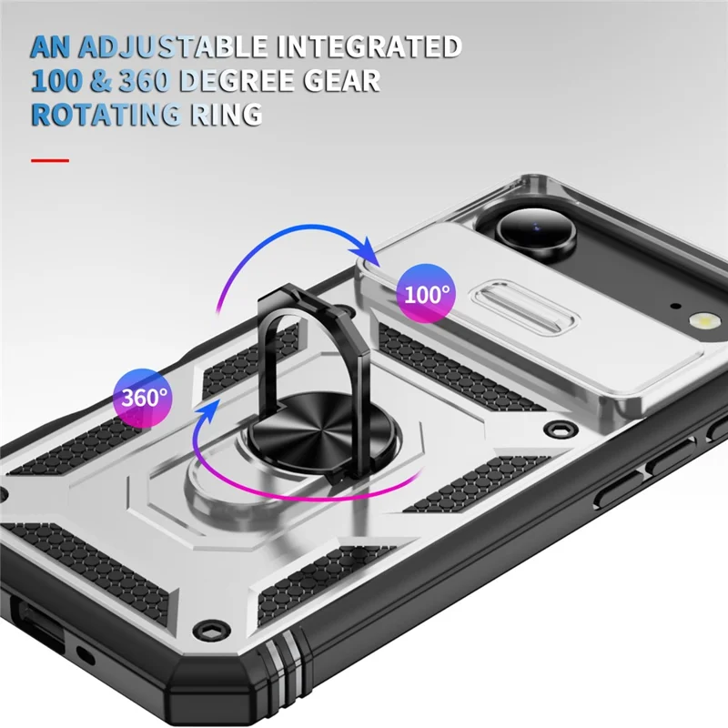 For iPhone Air Case TPU + PC Slide Camshield Kickstand Phone Cover - Hvid