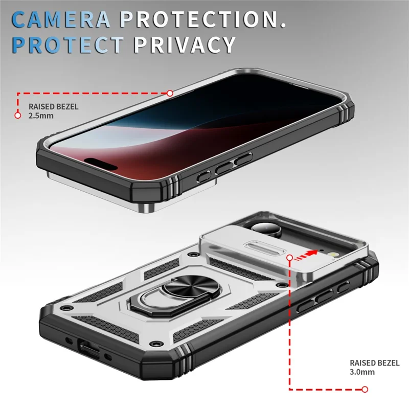 For iPhone Air Case TPU + PC Slide Camshield Kickstand Phone Cover - Hvid