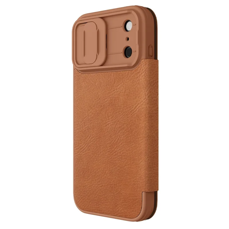 NILLKIN Qin Pro Serie für iPhone 17 Pro Hülle mit Kartenfächern Leder Handyhülle - Braun