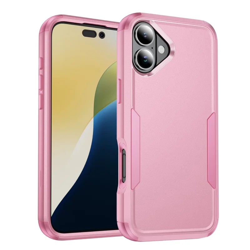 For iPhone 17 Case 3 in 1 Shockproof TPU PC Phone Cover - Pink