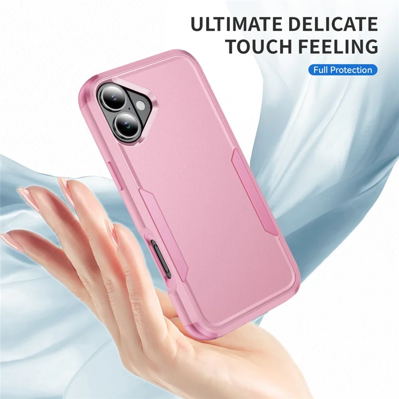 For iPhone 17 Case 3 in 1 Shockproof TPU PC Phone Cover - Pink