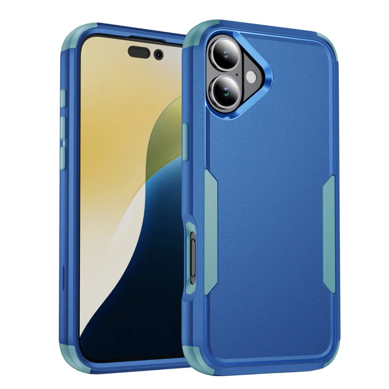 For iPhone 17 Case 3 in 1 Shockproof TPU PC Phone Cover - Sapphire+Grey Green
