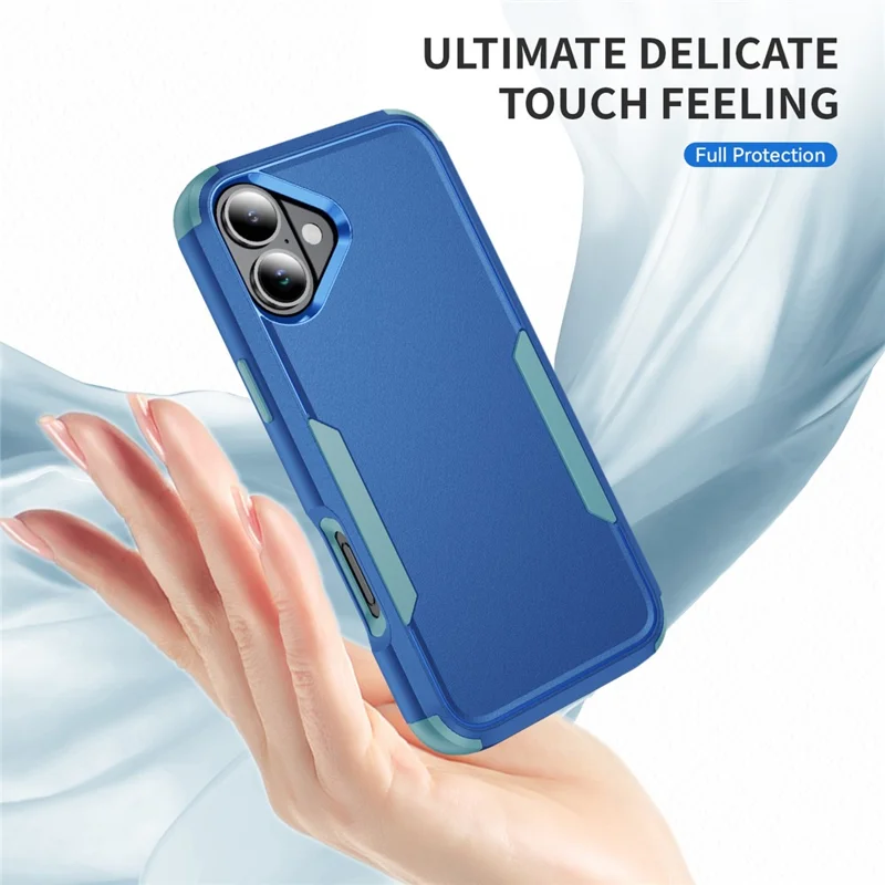 For iPhone 17 Case 3 in 1 Shockproof TPU PC Phone Cover - Sapphire+Grey Green
