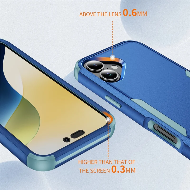 For iPhone 17 Case 3 in 1 Shockproof TPU PC Phone Cover - Sapphire+Grey Green