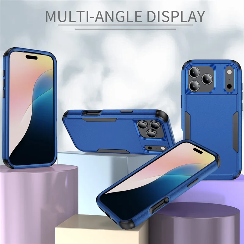For iPhone 17 Pro Max Case 3 in 1 Shockproof TPU PC Phone Cover - Sapphire+Black