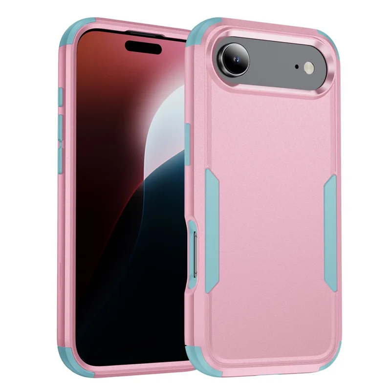 For iPhone Air Case 3 in 1 Shockproof TPU PC Phone Cover - Pink+Grey Green