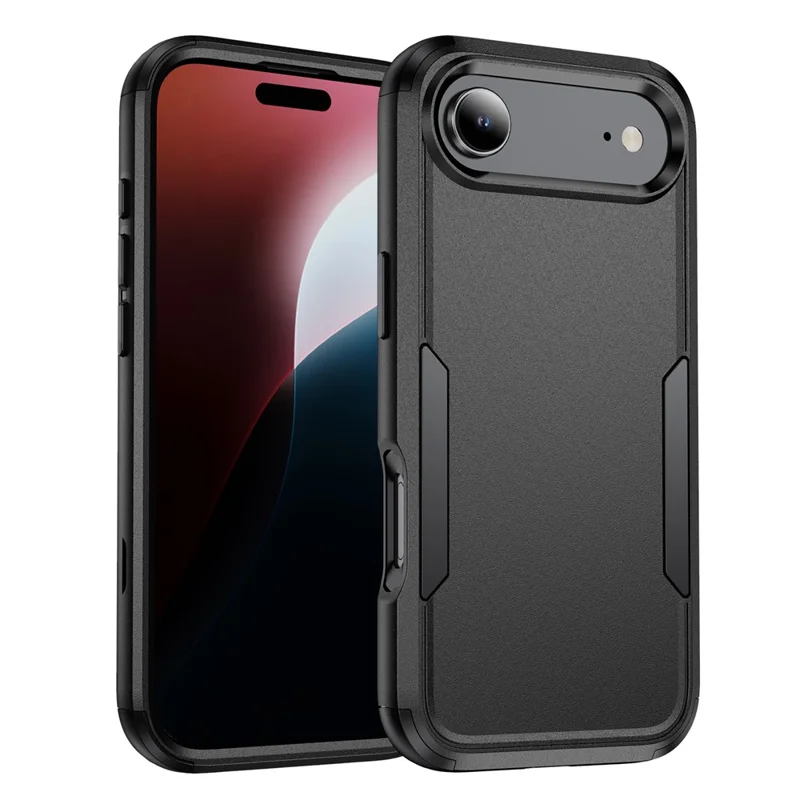 For iPhone Air Case 3 in 1 Shockproof TPU PC Phone Cover - Black