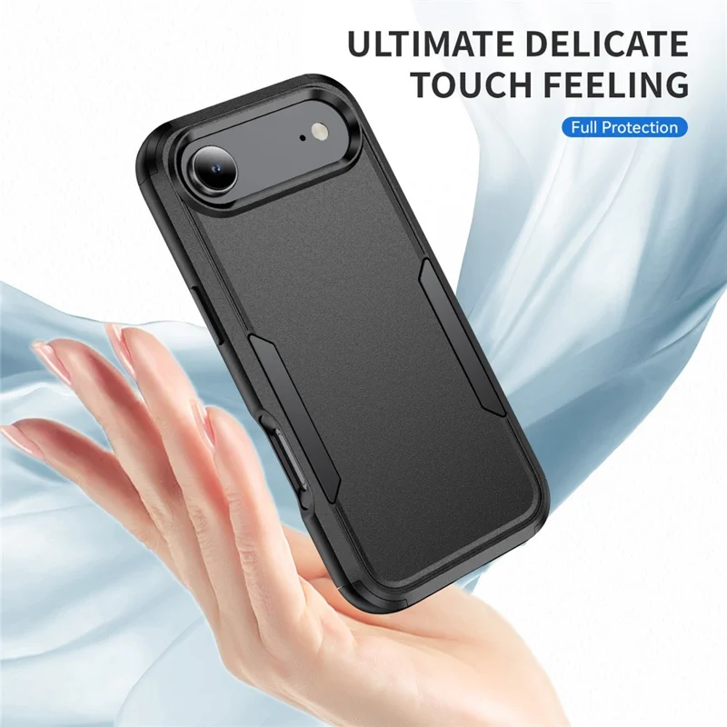 For iPhone Air Case 3 in 1 Shockproof TPU PC Phone Cover - Black
