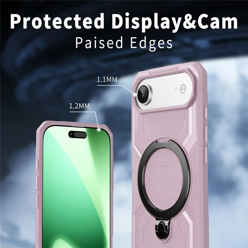 For iPhone Air Case Compatible with MagSafe Kickstand TPU + PC Phone Cover - Pink