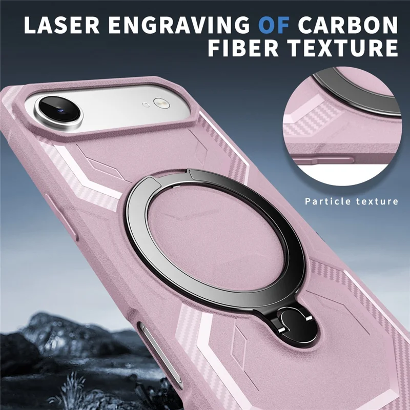 For iPhone Air Case Compatible with MagSafe Kickstand TPU + PC Phone Cover - Pink