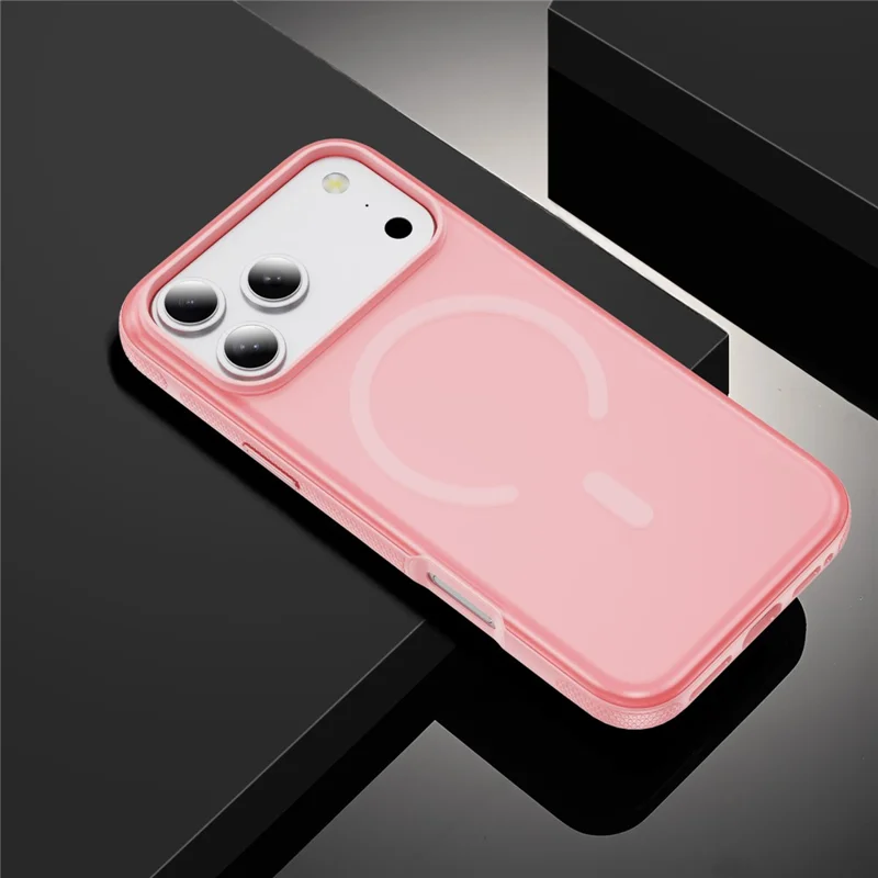 For iPhone 17 Pro Case PC + TPU Skin Touch Anti-drop Phone Cover Compatible with MagSafe - Pink