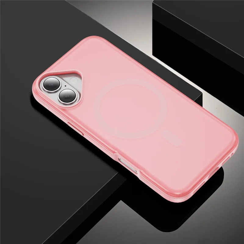 For iPhone 17 Case PC + TPU Skin Touch Anti-drop Phone Cover Compatible with MagSafe - Pink