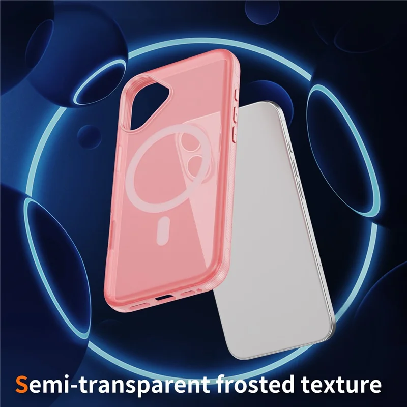 For iPhone 17 Case PC + TPU Skin Touch Anti-drop Phone Cover Compatible with MagSafe - Pink