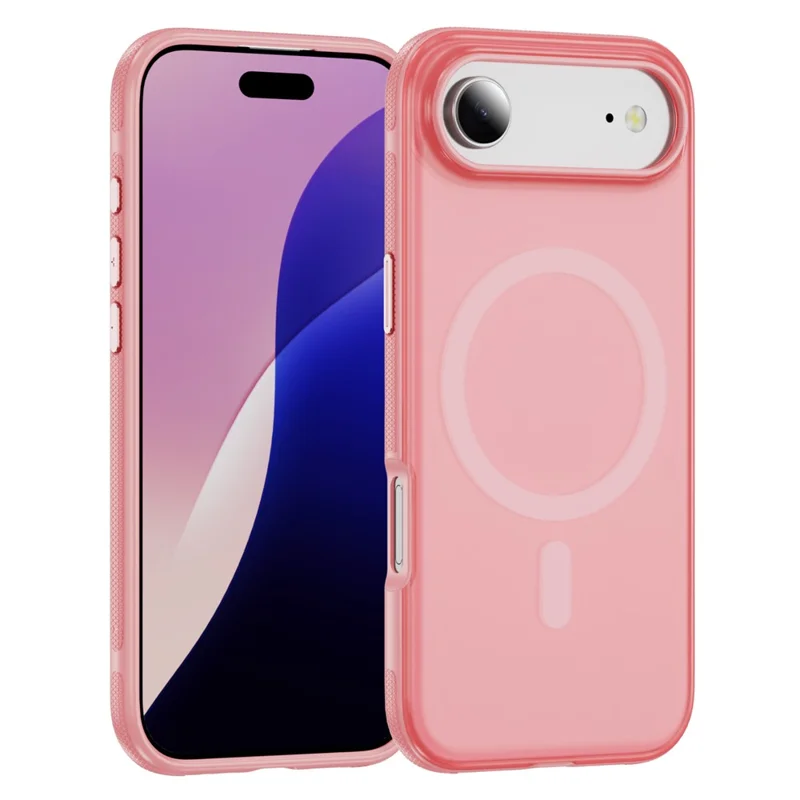 For iPhone Air Case PC + TPU Skin Touch Anti-drop Phone Cover Compatible with MagSafe - Pink