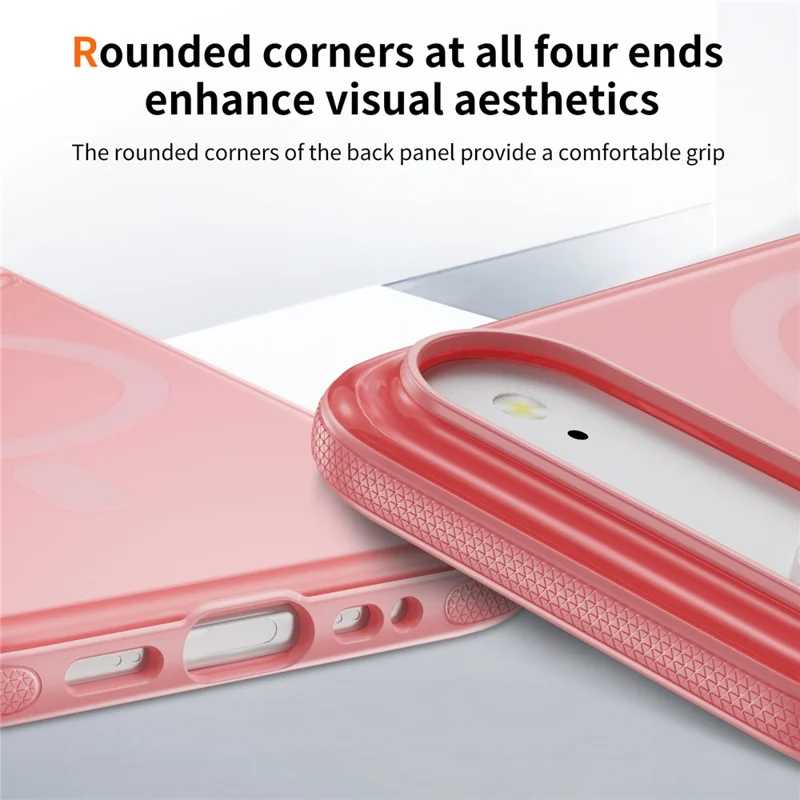 For iPhone Air Case PC + TPU Skin Touch Anti-drop Phone Cover Compatible with MagSafe - Pink