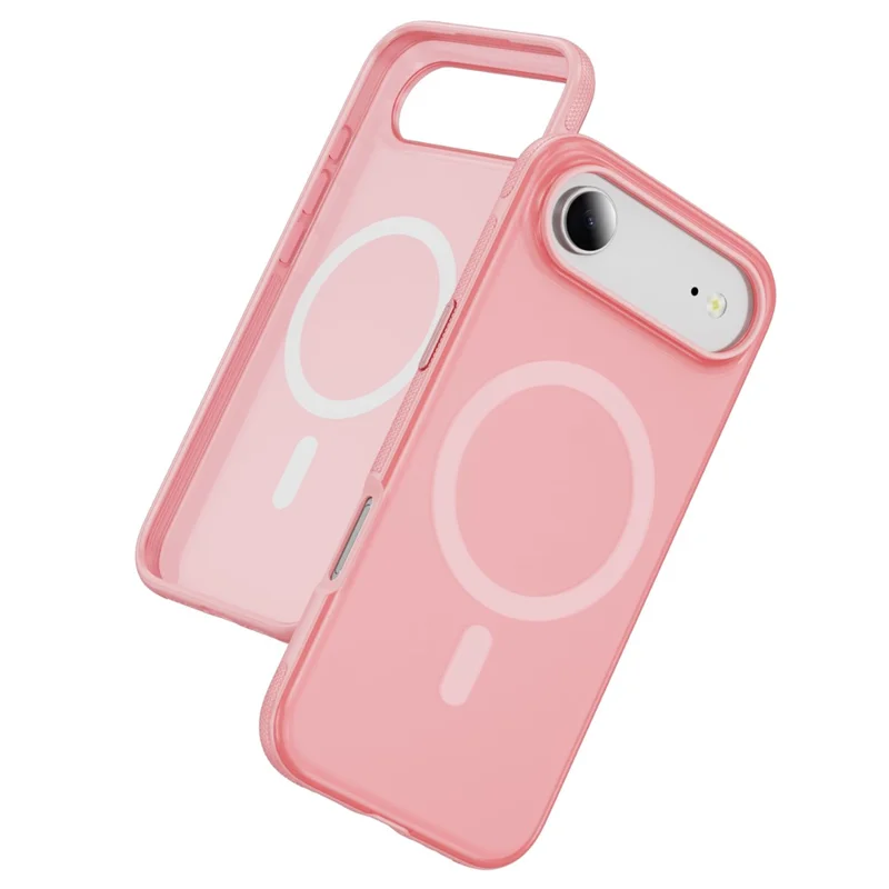 For iPhone Air Case PC + TPU Skin Touch Anti-drop Phone Cover Compatible with MagSafe - Pink