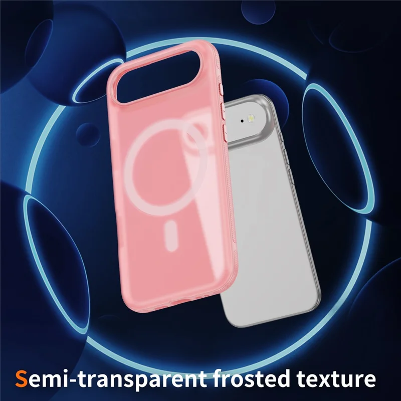 For iPhone Air Case PC + TPU Skin Touch Anti-drop Phone Cover Compatible with MagSafe - Pink