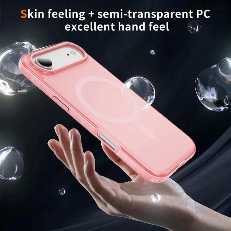 For iPhone Air Case PC + TPU Skin Touch Anti-drop Phone Cover Compatible with MagSafe - Pink