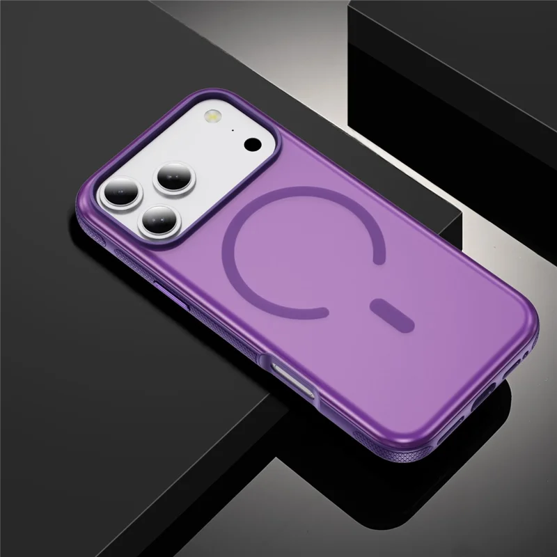 For iPhone 17 Pro Max Case PC + TPU Skin Touch Anti-drop Phone Cover Compatible with MagSafe - Purple