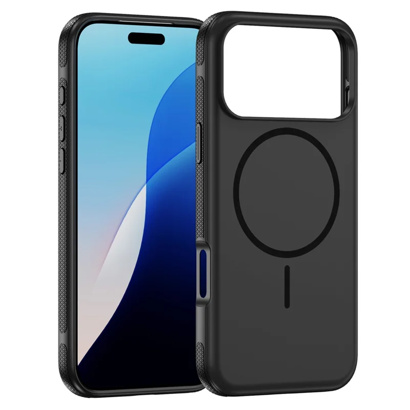 For iPhone 17 Pro Case Compatible with MagSafe 2.8mm PC + 2.2mm TPU Shockproof Hybrid Phone Cover - Black