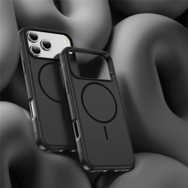 For iPhone 17 Pro Case Compatible with MagSafe 2.8mm PC + 2.2mm TPU Shockproof Hybrid Phone Cover - Black