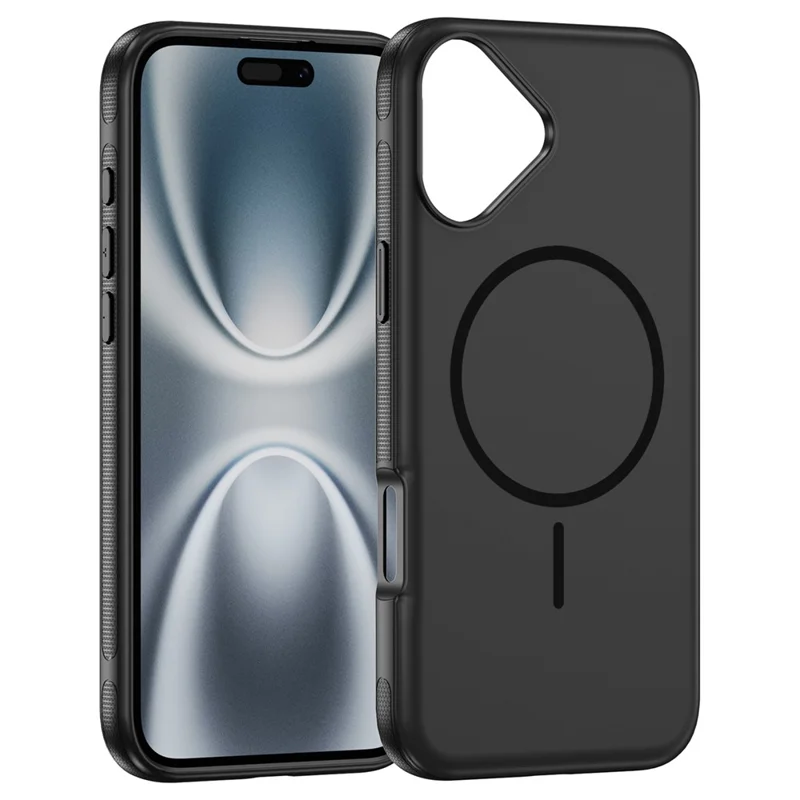 For iPhone 17 Case Compatible with MagSafe 2.8mm PC + 2.2mm TPU Shockproof Hybrid Phone Cover - Black