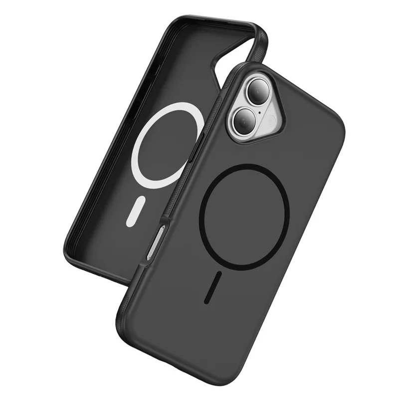 For iPhone 17 Case Compatible with MagSafe 2.8mm PC + 2.2mm TPU Shockproof Hybrid Phone Cover - Black