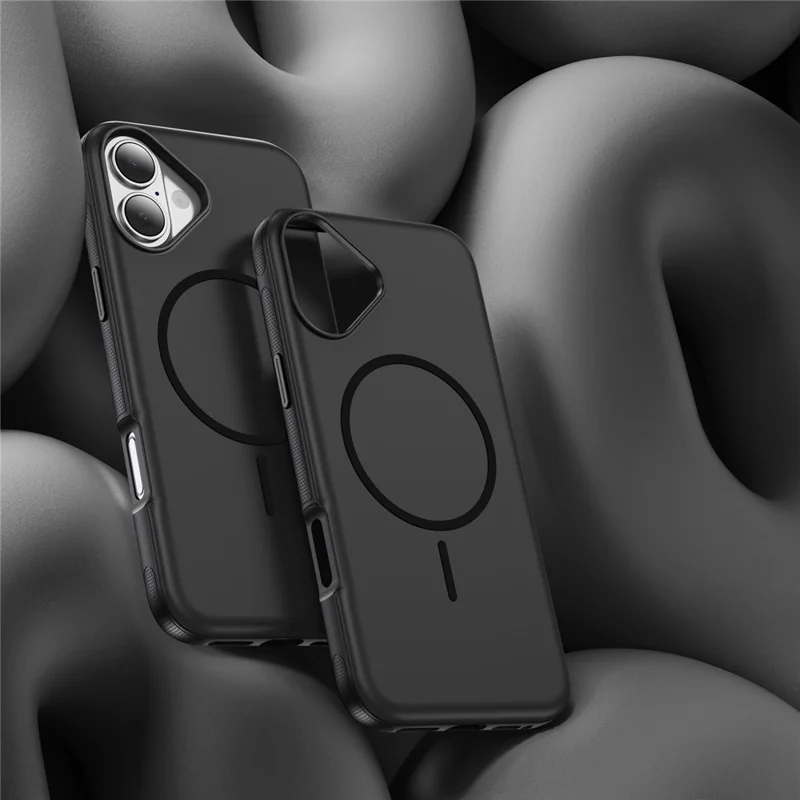 For iPhone 17 Case Compatible with MagSafe 2.8mm PC + 2.2mm TPU Shockproof Hybrid Phone Cover - Black