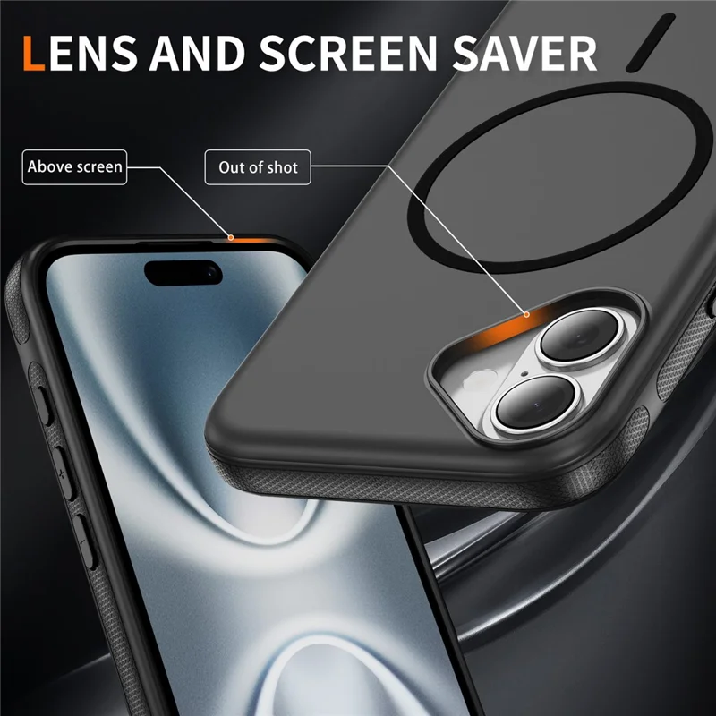 For iPhone 17 Case Compatible with MagSafe 2.8mm PC + 2.2mm TPU Shockproof Hybrid Phone Cover - Black