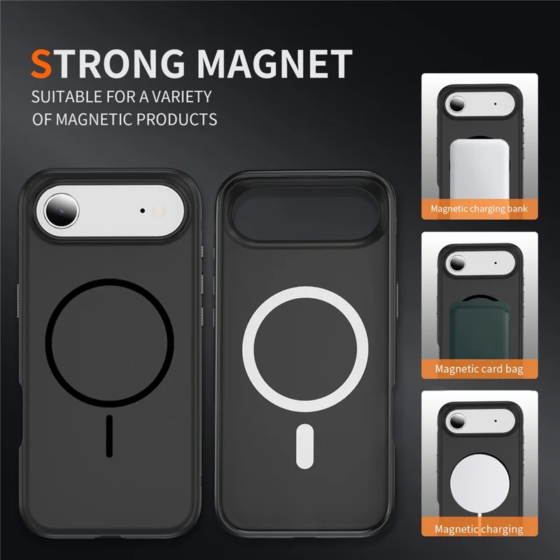 For iPhone Air Case Compatible with MagSafe 2.8mm PC + 2.2mm TPU Shockproof Hybrid Phone Cover - Black