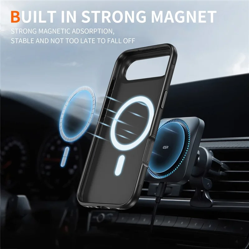 For iPhone Air Case Compatible with MagSafe 2.8mm PC + 2.2mm TPU Shockproof Hybrid Phone Cover - Black