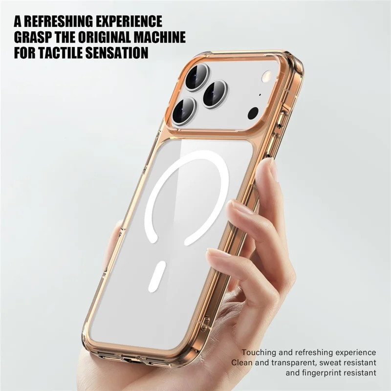 For iPhone 17 Pro Case Compatible with MagSafe TPU + PC Clear Phone Back Cover - Transparent Black