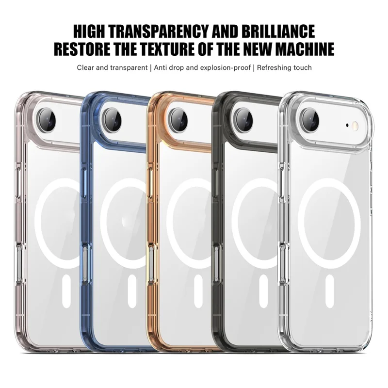 Transparante telefoonhoes voor iPhone Air, compatibel met MagSafe, TPU + PC, transparant