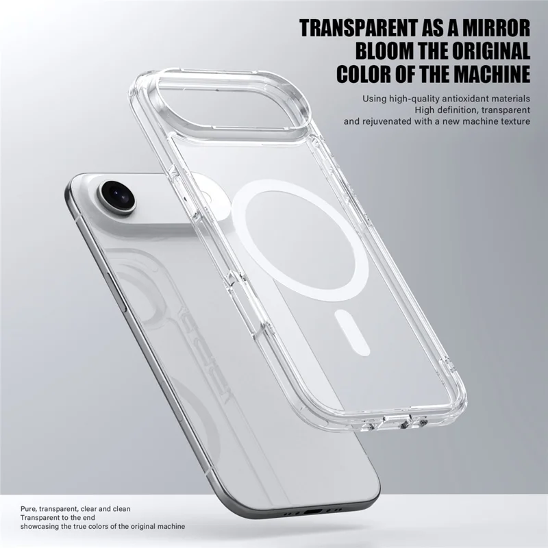 Transparante telefoonhoes voor iPhone Air, compatibel met MagSafe, TPU + PC, transparant