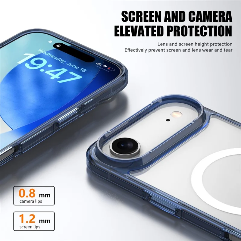Transparante telefoonhoes voor iPhone Air, compatibel met MagSafe, TPU + PC, transparant