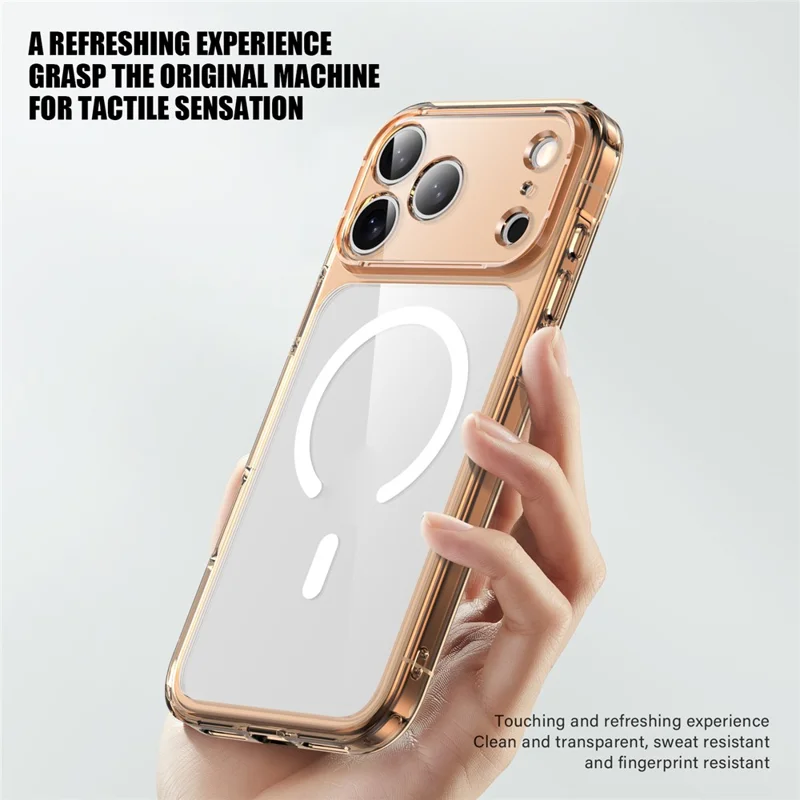 For iPhone 17 Pro Case Compatible with MagSafe Precise Cutouts TPU + PC Clear Phone Back Cover - Transparent Black