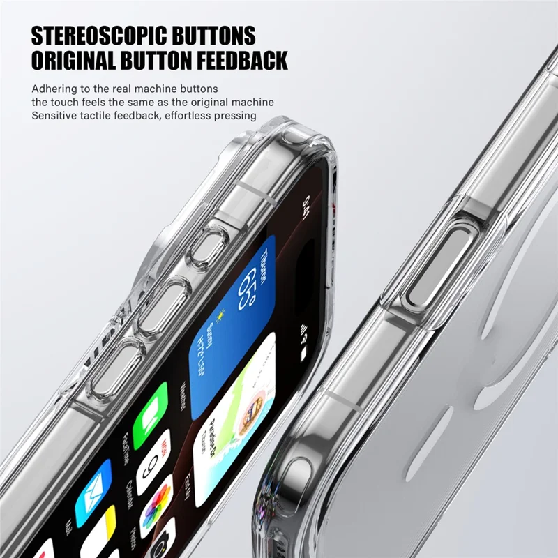 For iPhone 17 Pro Case Compatible with MagSafe Precise Cutouts TPU + PC Clear Phone Back Cover - Transparent Black