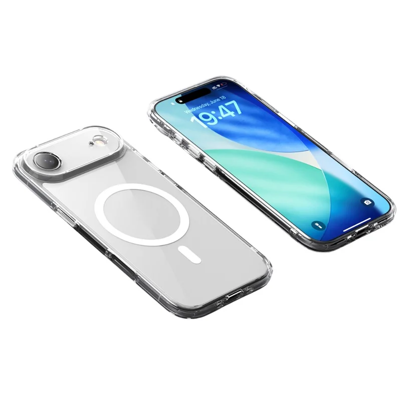 For iPhone Air Case Compatible with MagSafe Precise Cutouts TPU + PC Clear Phone Back Cover - Transparent