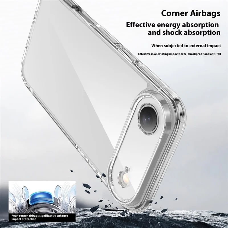 For iPhone Air Case Compatible with MagSafe Precise Cutouts TPU + PC Clear Phone Back Cover - Transparent