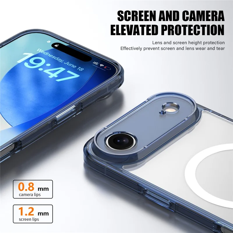 For iPhone Air Case Compatible with MagSafe Precise Cutouts TPU + PC Clear Phone Back Cover - Transparent