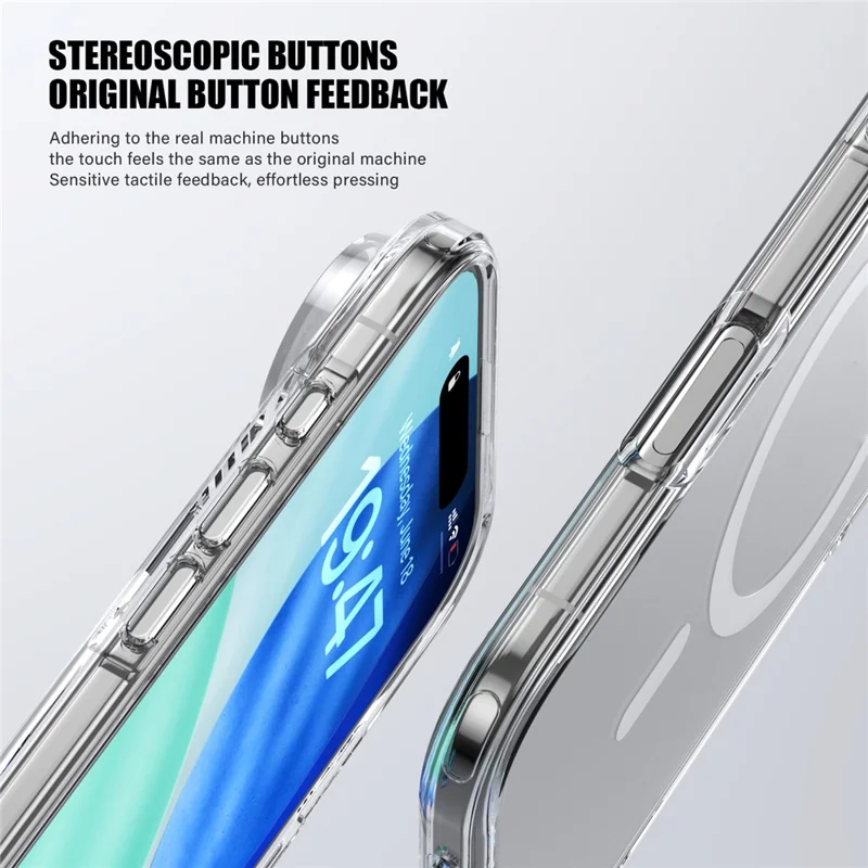 For iPhone Air Case Compatible with MagSafe Precise Cutouts TPU + PC Clear Phone Back Cover - Transparent