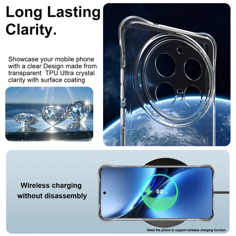 IMAK For vivo X200 Pro 5G Case TPU Phone Cover Airbag Shockproof Protection - Transparent