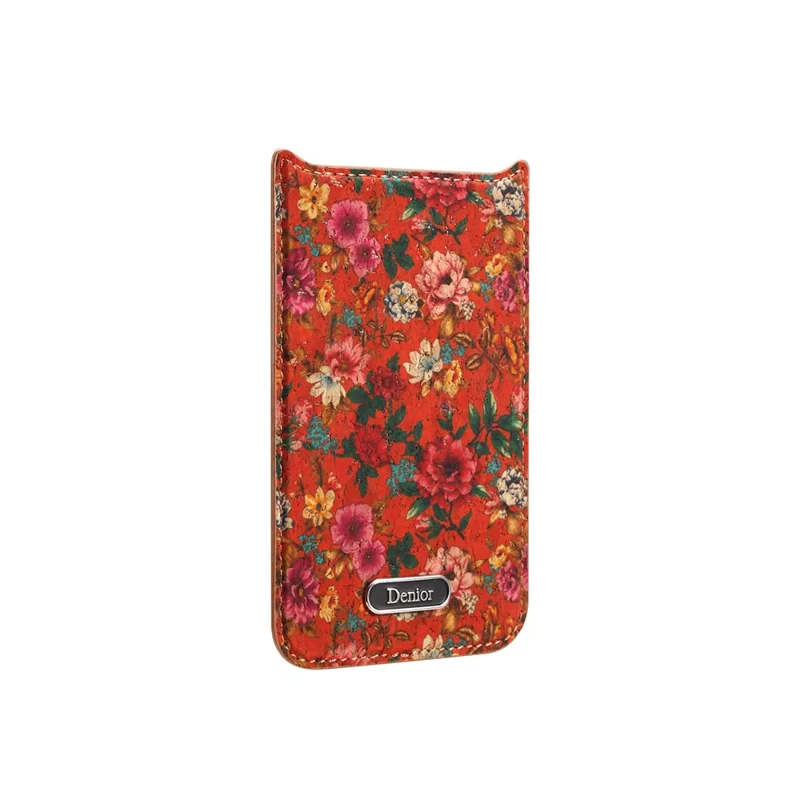 DENIOR A24 Étui Compatible avec iPhone 17 Pro Avec MagSafe Fleur Cuir PC TPU Étui de Téléphone avec Panneau Arrière Détachable - Pivoine Rouge