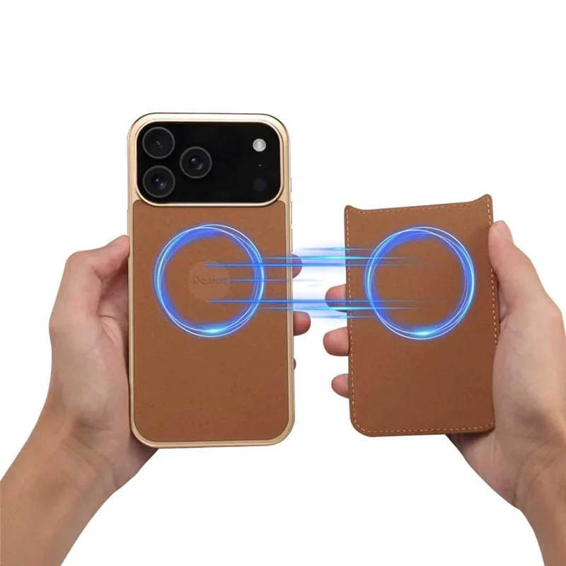 DENIOR A24 For iPhone 17 Pro Case Compatible with MagSafe Flower Leather PC TPU Phone Cover with Detachable Back Panel - Peony Blue