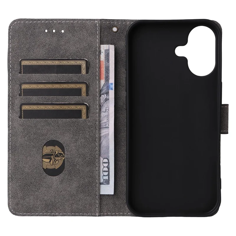 For iPhone 17 Case Wallet RFID Blocking PU Leather Phone Cover Stand with Strap - Black