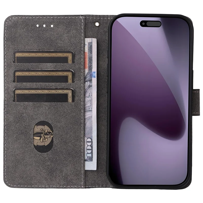 For iPhone 18 Pro / 17 Pro Case Wallet RFID Blocking PU Leather Phone Cover Stand with Strap - Black