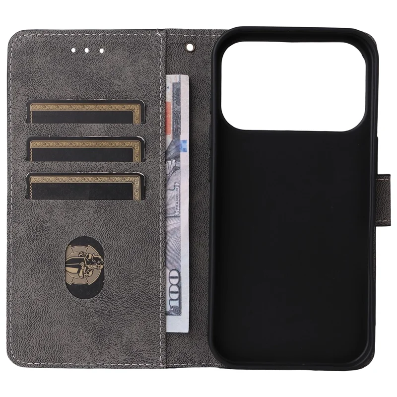 For iPhone 18 Pro / 17 Pro Case Wallet RFID Blocking PU Leather Phone Cover Stand with Strap - Black