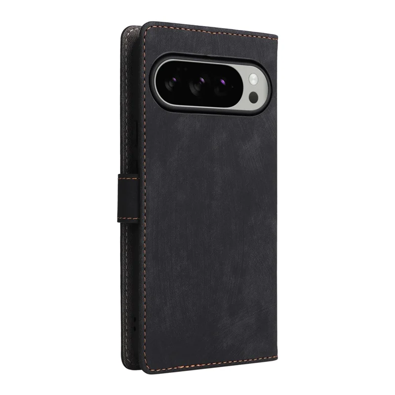 For Google Pixel 10 Pro XL Case Wallet RFID Blocking PU Leather Phone Cover Stand with Strap - Black