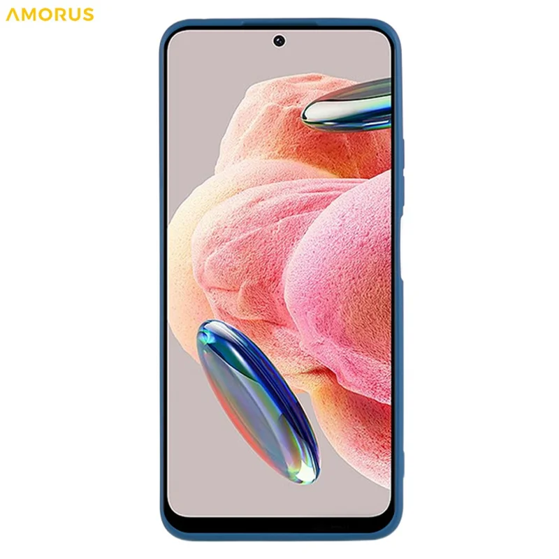 AMORUS For Xiaomi Redmi Note 12 4G Case Precise Cutouts TPU Fiber Lining Shockproof Phone Cover - Sapphire